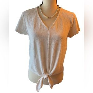 Texture & thread cream tied hem front sz M